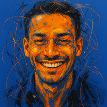Custom Blue & Orange Portrait