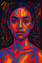 Custom Neon Line Art Portrait