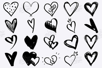 Stamp Heart Brushes for Photoshop – 74 High-Quality Versions