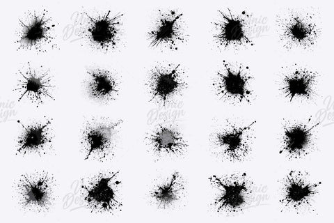 20 Spray Blot Photoshop Brushes