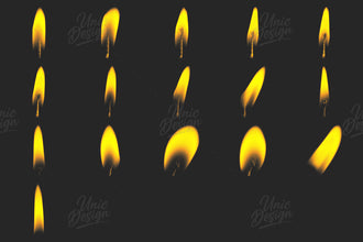 16 Candle Flame Photoshop Brushes