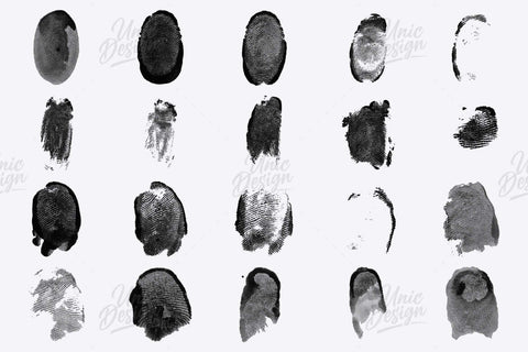 High-Res Stamp Fingerprint Brushes - 33 Versions Included