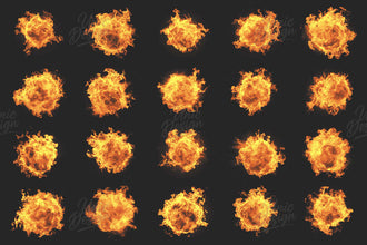 20 Fireball Photoshop Brushes