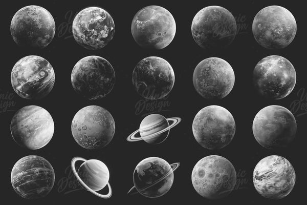 20 High-Quality Planet Photoshop Brushes Set