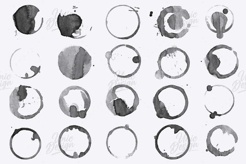 Stamp Coffee Stain Brushes - 56 High-Quality Versions