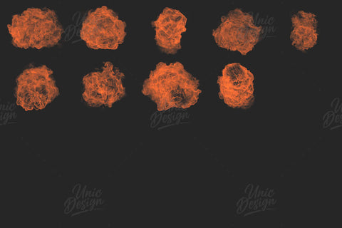 Stamp Fire Ball Brushes - 9 High-Quality Versions