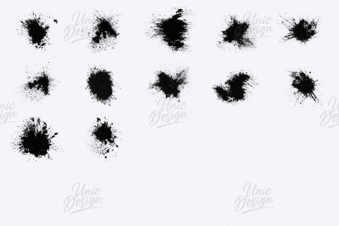 12 Stamp Paint Splash Brushes for Photoshop