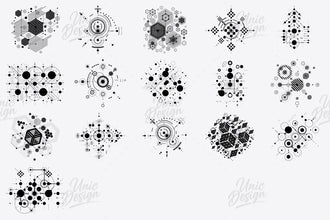 16 Geometric Photoshop Brushes