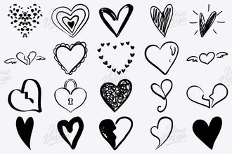 Stamp Heart Brushes for Photoshop – 74 High-Quality Versions