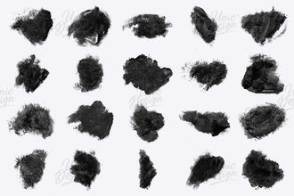 High-Resolution Grunge Paint Brushes Set - 49 Brushes