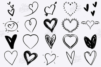 Stamp Heart Brushes for Photoshop – 74 High-Quality Versions