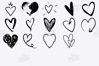 Stamp Heart Brushes for Photoshop – 74 High-Quality Versions