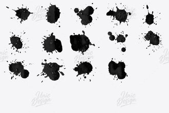 74 Ink Splatter Photoshop Brushes