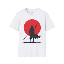 Samurai Silhouette Unisex Softstyle T-Shirt - Japanese Red Sun Design