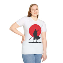 Samurai Silhouette Unisex T-Shirt - Japanese Red Sun