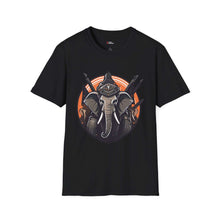 Warrior Elephant Unisex Softstyle T-Shirt - Bold Graphic Tee for Animal Lovers