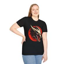 Fierce Dragon Graphic T-Shirt - Unisex Softstyle Tee for Dragon Lovers