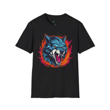 Fierce Wolf T-Shirt, Unisex Softstyle Tee, Unique Animal Lover Gift, Graphic Tee, Wild Spirit Shirt, Perfect for Adventures, Halloween