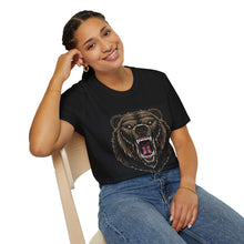 Roaring Bear Graphic Unisex T-Shirt – Wild Nature Vibe for Adventure Lovers