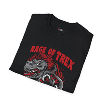 Rage of Trex Unisex Softstyle T-Shirt - Epic Dinosaur Graphic Tee for Kids & Adults