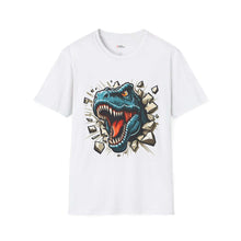 Dinosaur Breakthrough Unisex Softstyle T-Shirt - Fun Graphic Tee for Kids and Adults