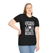 Fitness Motivation Unisex Softstyle T-Shirt - 'Excuses Don't Get Results'