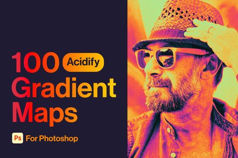 100 Acidify Gradient Maps for Psychedelic Designs