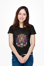 Skull Emblem Unisex T-Shirt, Softstyle Tee with Aggressive Aztec Demon Design