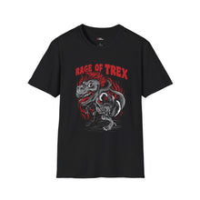 Rage of Trex Unisex Softstyle T-Shirt - Epic Dinosaur Graphic Tee for Kids & Adults