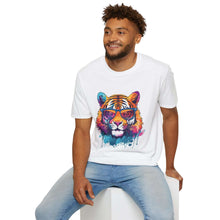 Colorful Tiger Graphic Unisex Softstyle T-Shirt - Trendy Wild Animal Art