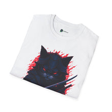 Fierce Kitty Samurai T-Shirt, Cat Lover Gift, Anime Inspired Merch, Unisex Graphic Tee, Cute Casual Style