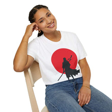 Samurai Silhouette Unisex T-Shirt - Japanese Red Sun