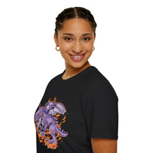 Purple Dragon Unisex Softstyle T-Shirt - Bold Graphic Tee for Fantasy Lovers