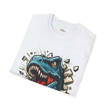 Dinosaur Breakthrough Unisex Softstyle T-Shirt - Fun Graphic Tee for Kids and Adults