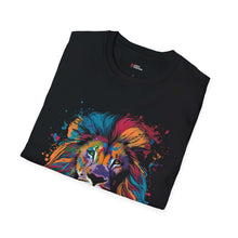 Colorful Lion Graphic Unisex Softstyle T-Shirt - Vibrant Animal Art for Every Occasion