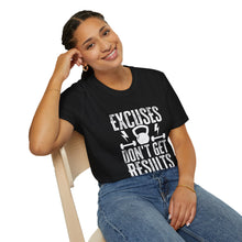 Fitness Motivation Unisex Softstyle T-Shirt - 'Excuses Don't Get Results'