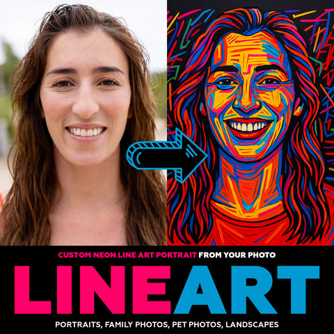 Custom Neon Line Art Portrait