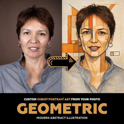 Custom Geometric Portrait Illustration