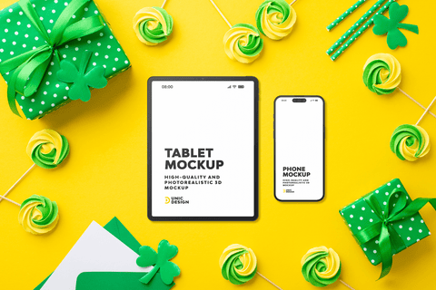 Patrick's Day Concept Tablet & Phone Mockup