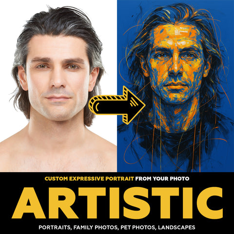 Custom Blue & Orange Portrait