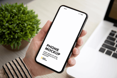 Hand Holding Concept Phone Mockup