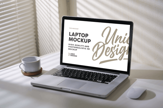 Office Concept Laptop Mockup