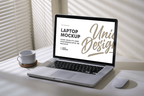 Office Concept Laptop Mockup