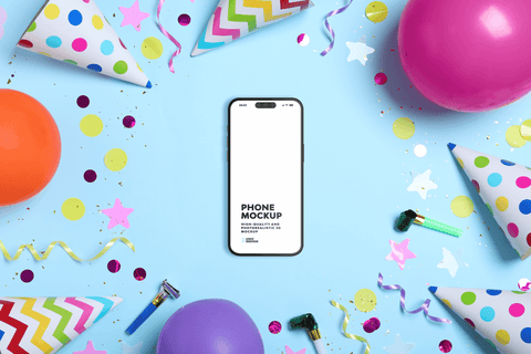 Birthday Concept Phone Mockup – Showcase Your Designs