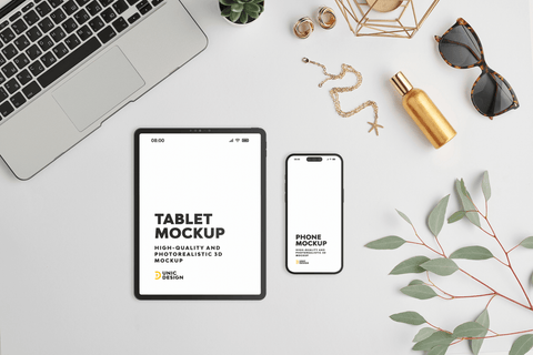 Office Concept Tablet & Phone Mockup