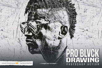 Pro BLVCK Drawing Action for Photoshop