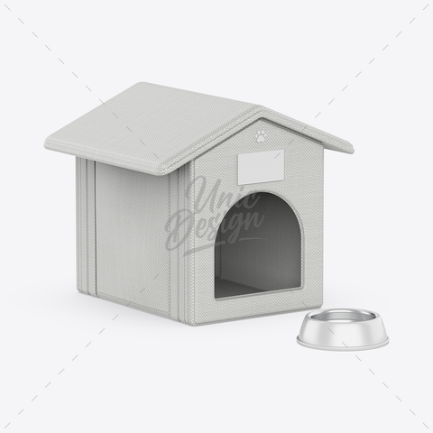 Cat House & Cat Feeding Bowl Mockup