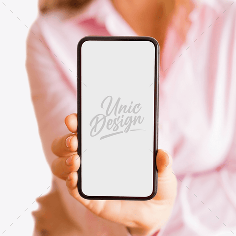 Woman Holding Phone Mockup