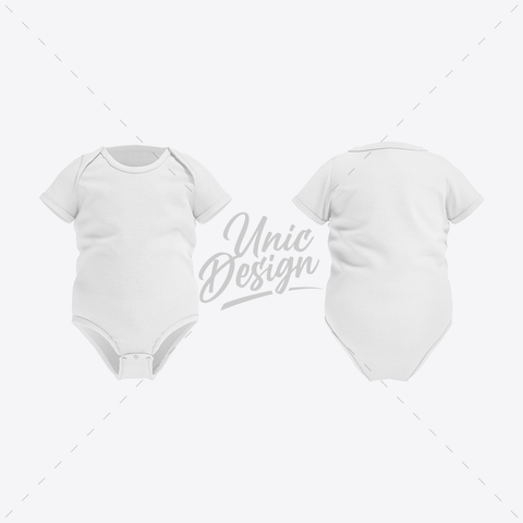 Short Sleeve Baby Bodysuit Mockup