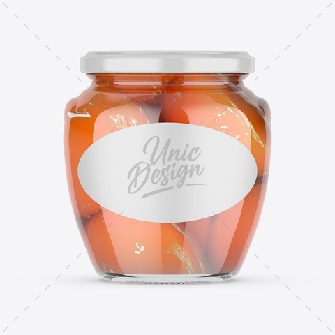 Peaches in Light Syrup Jar Mockup for Design Presentation